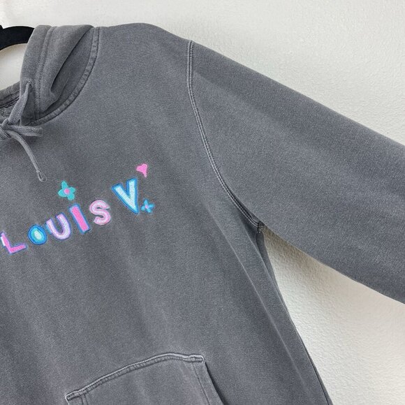 Mega Yacht Unisex Medium Louis Grey Hoodie Sweatshirt Embroidered Colorful - Picture 10 of 16